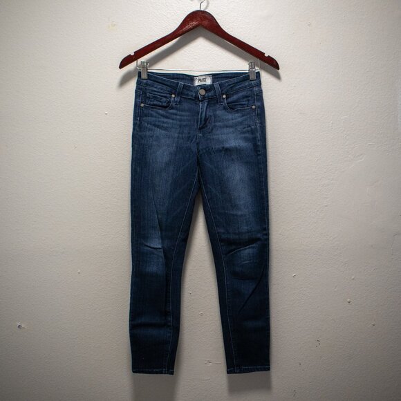 PAIGE Transcend Verdugo Crop Jeans Midlake Wash - Picture 2 of 4